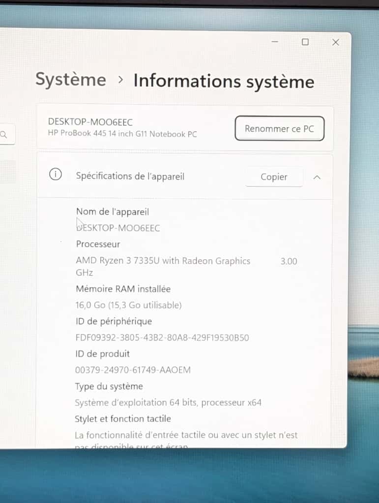  Ordinateur HP ProBook 445 G11  AMD Ryzen 3 7335U image 4